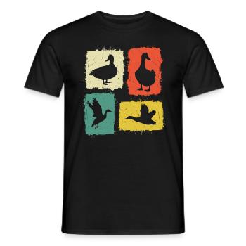 Funny & Cute Duck Lover Owner Motif - Ducks - Men's T-Shirt - black - Front - AI Model Male 178 light (178cm)