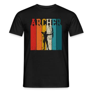 Funny bow saying - Archery - Men's T-Shirt - black - Front - AI Model Male 178 light (178cm)