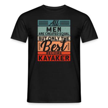 Fun Kayker & Paddle & Kayak - Men's T-Shirt - black - Front - AI Model Male 178 light (178cm)