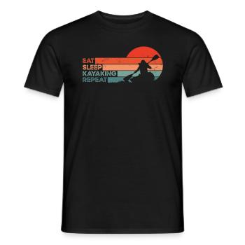 Lustiges Kayker & Paddel & Kajak - Männer T-Shirt - Schwarz - Vorne - AI Model Male 178 light (178cm)