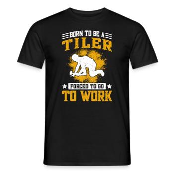 Funny tiling & tiling - Men's T-Shirt - black - Front - AI Model Male 178 light (178cm)