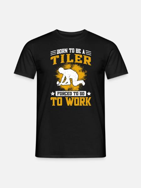 Funny tiling & tiling - Men's T-Shirt - black