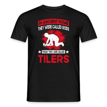 Funny tiling & tiling - Men's T-Shirt - black - Front - AI Model Male 178 light (178cm)