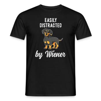 Cute Dachshund Mom - Men's T-Shirt - black - Front - AI Model Male 178 light (178cm)