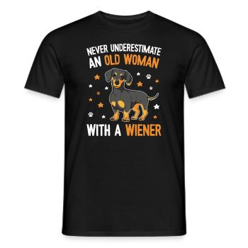 Cute Dachshund Mom - Men's T-Shirt - black - Front - AI Model Male 178 light (178cm)