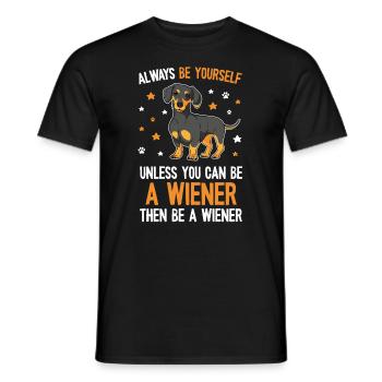 Cute Dachshund Mom - Men's T-Shirt - black - Front - AI Model Male 178 light (178cm)