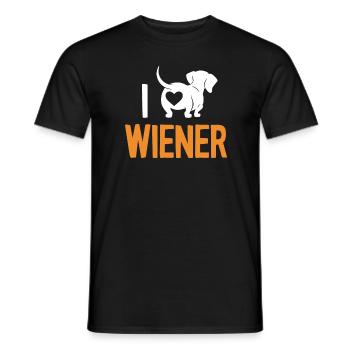 Cute Dachshund Mom - Men's T-Shirt - black - Front - AI Model Male 178 light (178cm)