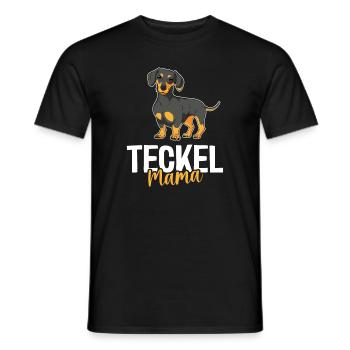 Cute Dachshund Mom - Men's T-Shirt - black - Front - AI Model Male 178 light (178cm)