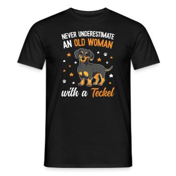 Cute Dachshund Mom - Men's T-Shirt - black - Front - AI Model Male 178 light (178cm)
