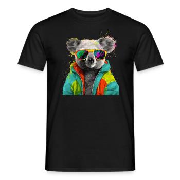 Koala avec des lunettes de soleil Colorful Cool Koala Bear - T-shirt homme - noir - Devant - AI Model Male 178 light (178cm)