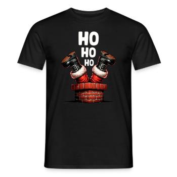 Hohoho Weihnachtsmann im Kamin - Männer T-Shirt - Schwarz - Vorne - AI Model Male 178 light (178cm)