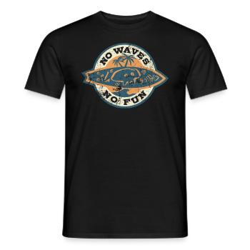 No Waves No Fun - Surfer - Geschenk - Männer T-Shirt - Schwarz - Vorne - AI Model Male 178 light (178cm)