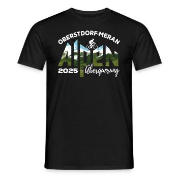 Alpenüberquerung 2025, Oberstdorf Meran,Rad - Männer T-Shirt - Schwarz - Vorne - AI Model Male 178 light (178cm)