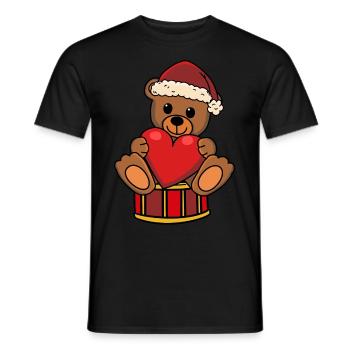 Nounours Père Noël Noël Ours en peluche Père Noël - T-shirt homme - noir - Devant - AI Model Male 178 light (178cm)