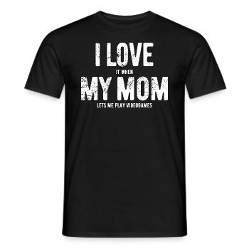 I love my mom - videogames - gift - Men's T-Shirt - black - Front - AI Model Male 178 light (178cm)