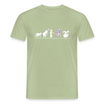The evolution of man - Men's T-Shirt - sage - Front - AI Model Male 178 light (178cm)