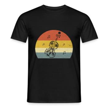 Rétro Violon Instrument Violoniste Violon Violon - T-shirt homme - noir - Devant - AI Model Male 178 light (178cm)