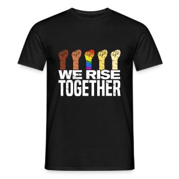 We Rise Together Bisexual Gay Trans Queer Lgbtq Ra - Männer T-Shirt - Schwarz - Vorne - AI Model Male 178 light (178cm)