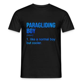 Paragliding Boy Like A Normal Boy But Cooler Parag - Männer T-Shirt - Schwarz - Vorne - AI Model Male 178 light (178cm)
