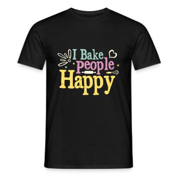 Ich backe Menschen glücklich backen Brot Konditorei Bäcker - Männer T-Shirt - Schwarz - Vorne - AI Model Male 178 light (178cm)