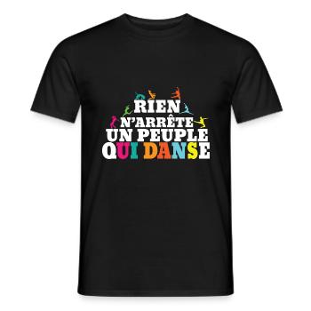 Rien n'arrête un peuple qui danse - danseur - T-shirt homme - noir - Devant - AI Model Male 178 light (178cm)