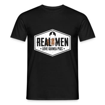 Real Men Love Guinea Pigs Animal Lover Pet Owner G - Männer T-Shirt - Schwarz - Vorne - AI Model Male 178 light (178cm)