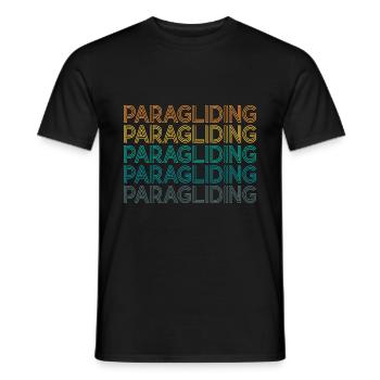 Retro Graphic Paragliding Paraglider Parachute Sky - Männer T-Shirt - Schwarz - Vorne - AI Model Male 178 light (178cm)