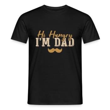 Salut affamé, je suis papa - T-shirt homme - noir - Devant - AI Model Male 178 light (178cm)