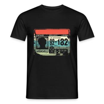 Rétro permis de conduire École de conduite examen Conducteurs - T-shirt homme - noir - Devant - AI Model Male 178 light (178cm)