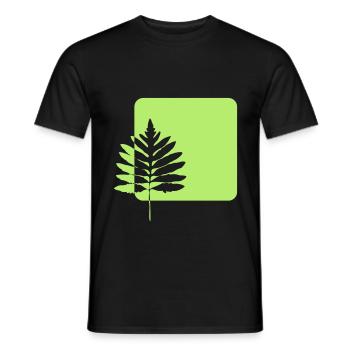 natur logo blatt baum wald - Männer T-Shirt - Schwarz - Vorne - AI Model Male 178 light (178cm)