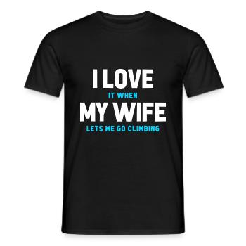 I Love It When My Wife Lets Me Go Climbing Boulder - Männer T-Shirt - Schwarz - Vorne - AI Model Male 178 light (178cm)