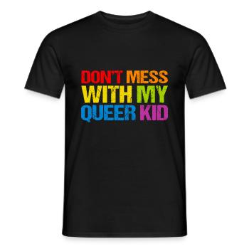 Leg dich nicht mit meinem queeren Kind an - Männer T-Shirt - Schwarz - Vorne - AI Model Male 178 light (178cm)