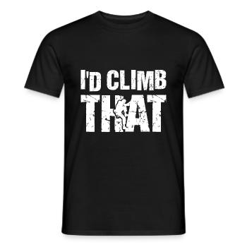 I'd Climb That Rock Climbing Bouldering Climber Ro - Men's T-Shirt - black - Front - AI Model Male 178 light (178cm)
