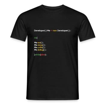 Eat Sleep Code Repeat Coder Programmer Software De - Männer T-Shirt - Schwarz - Vorne - AI Model Male 178 light (178cm)