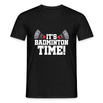 It's Badminton Time Graphic Badminton Player Shutt - Männer T-Shirt - Schwarz - Vorne - AI Model Male 178 light (178cm)