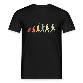 Human Evolution Guitar Band Retro Vintage - T-shirt homme - noir - Devant - AI Model Male 178 light (178cm)
