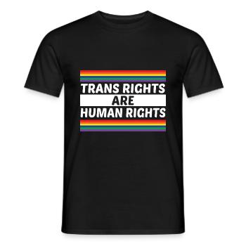 Trans Rights Are Human Rights Gay Rainbow Lgbtq Qu - Männer T-Shirt - Schwarz - Vorne - AI Model Male 178 light (178cm)