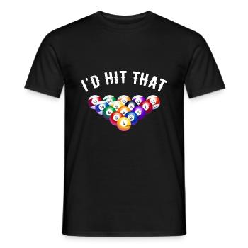 Id Hit That Billard Player Pool Billard Snooker Po - Men's T-Shirt - black - Front - AI Model Male 178 light (178cm)