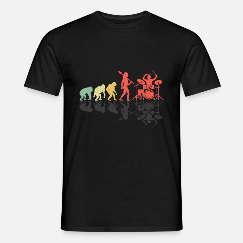 Drummer Evolution Drum Music Lover Drumming Drumme - T-shirt homme - noir