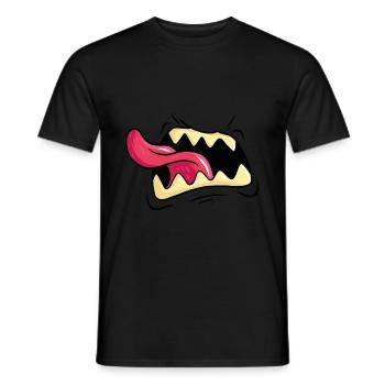 Schrei Monster Mund Zähne Zunge - Männer T-Shirt - Schwarz - Vorne - AI Model Male 178 light (178cm)