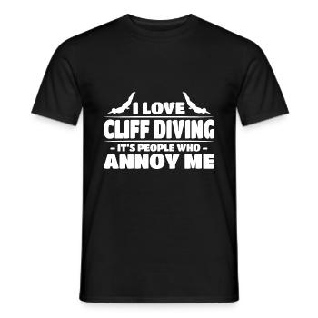 I Love Cliff Diving It's People Who Annoy Me Cliff - Men's T-Shirt - black - Front - AI Model Male 178 light (178cm)