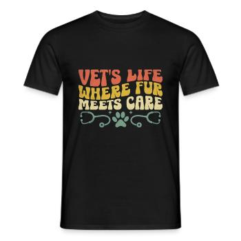 Tierarztleben, wo Fell auf Fürsorge trifft Vielseitiger - Männer T-Shirt - Schwarz - Vorne - AI Model Male 178 light (178cm)