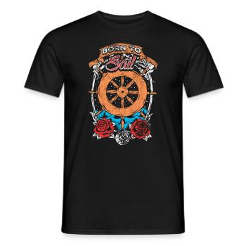 Seafaring Sailing Compass Sea Shipping Lake - Men's T-Shirt - black - Front - AI Model Male 178 light (178cm)