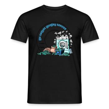 los santos coin laundry - Men's T-Shirt - black - Front - AI Model Male 178 light (178cm)