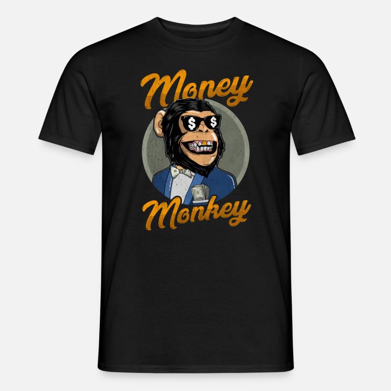 Money Monkey. Affe. Geld. Reich. Geschenkidee - Männer T-Shirt - Schwarz