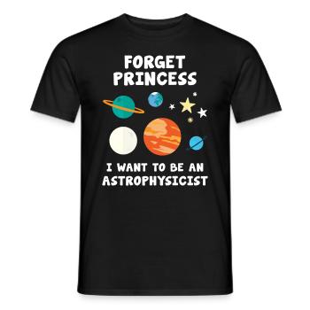 Oubliez princesse je veux être astrophysicien - T-shirt homme - noir - Devant - AI Model Male 178 light (178cm)