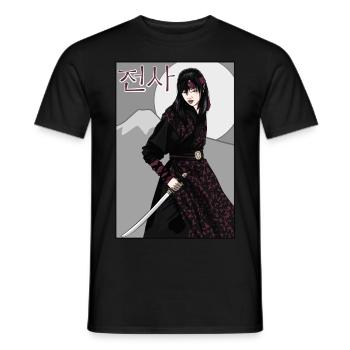Korean Warrior - Männer T-Shirt - Schwarz - Vorne - AI Model Male 178 light (178cm)