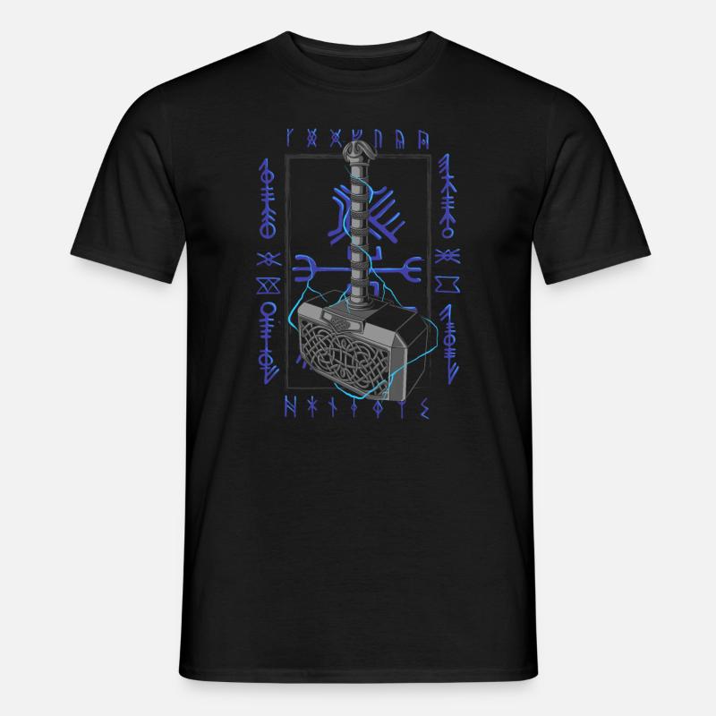 Viking Age - Thor Hammer - Männer T-Shirt - Schwarz