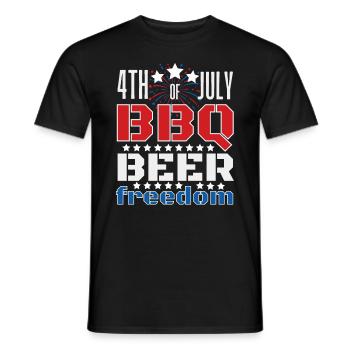 Barbecue Bier Freiheit 4 Juli Fest - Männer T-Shirt - Schwarz - Vorne - AI Model Male 178 light (178cm)
