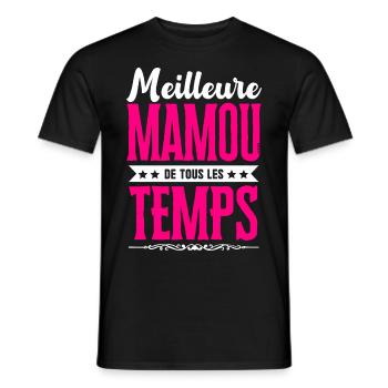 Meilleure Mamou de Tous les Temps - Rose/Blanc - T-shirt homme - noir - Devant - AI Model Male 178 light (178cm)